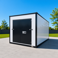 Conteneur de stockage modulaire en acier de 8 pieds, 12 pieds, 16 pieds, 20 pieds avec porte battante, unité de stockage extérieure portable