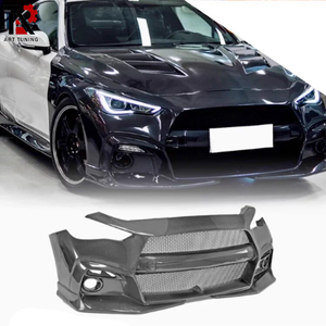 Per <span class=keywords><strong>Infiniti</strong></span> <span class=keywords><strong>Q60</strong></span> / Q60S Paraurti Anteriore in Fibra di Carbonio Stile V1 - Copertura Paraurti Sostitutiva in Vero Carbonio, Kit Completo per Carrozzeria Anteriore - Product Image 2