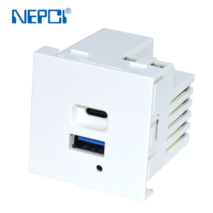 Neues Modell USB-A C Dual-Ports schnelles Schnell laden 45*45mm Ladegerät Modular 65W max USB-Steckdosen AC-Steckdosen - Product Image 1