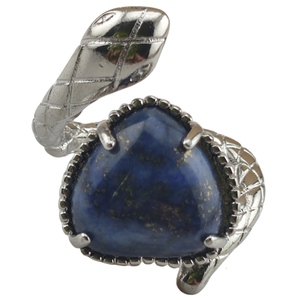 Vente directe d'usine, bagues en argent avec lapis-lazuli pour femmes et filles, aimant en forme de cœur, bijoux de fiançailles marocains - Product Image 1