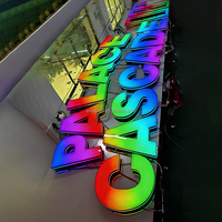Letreros Luminosos de Acrílico Líquido 3D RGB a Todo Color con Control por Aplicación Personalizada para Edificios con Transformador