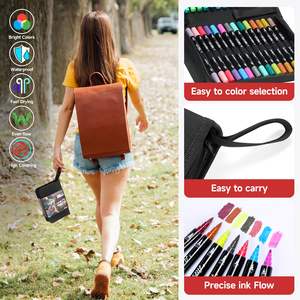 Marqueurs acryliques OEM à double pointe stylo personnalisé 48/60/72 couleurs jeu de marqueurs acryliques permanents étanches pour la peinture <span class=keywords><strong>Graffiti</strong></span> - Product Image 5