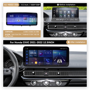 หน้าจอสัมผัสขนาด 12.3 นิ้ว 2 Din ระบบนำทาง GPS เครื่องเล่นมัลติมีเดีย Android วิทยุติดรถยนต์สำหรับ <span class=keywords><strong>Honda</strong></span> <span class=keywords><strong>CIVIC</strong></span> ปี 2021-2022 - Product Image 2