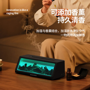Diffuseur d'arômes ultrasonique avec lumière de flamme, humidificateur de table grande capacité pour usage domestique - Product Image 3