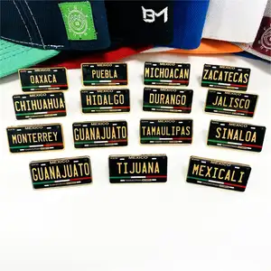 Pin topi Kota Meksiko inventaris pin kerah nama keluarga print desain baru pin enamel suvenir Kota