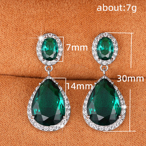 Orecchini a goccia multicolor per donna, semplici orecchini pendenti ovali scintillanti - Product Image 5