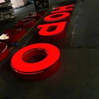 Lettres d'alphabet personnalisées anti-rouille, éclairées par l'avant, en acier inoxydable poli, en acrylique solide, avec éclairage LED, pour la décoration publicitaire