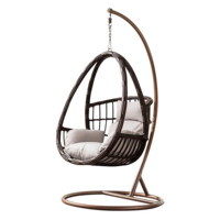 Chaise longue d'extérieur en rotin pour deux places pour le jardin, populaire pour l'extérieur, balançoire pour le jardin