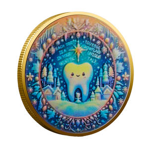 Tandenfee 3D Die-Cast verzamelmunten set met gouden & zilveren opties Sneeuwfee kunst speciale winter aandenken voor kinderen - Product Image 3