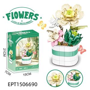 6 शैलियों बच्चों की मिनी दीदी बिल्डिंग ब्लॉक सेट फूलों के पौधे डेस्कटॉप सजावटी फूल ब्लॉक मॉडल निर्माण खिलौने रंग बॉक्स - Product Image 2