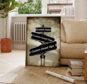 Panneau de rue personnalisé de style ancien avec impression personnalisée, idéal pour les amoureux, parfait pour un cadeau de mariage, un <span class=keywords><strong>anniversaire</strong></span> - Product Image 5