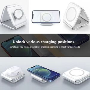 GRAFENT-<span class=keywords><strong>Chargeur</strong></span> de voyage portable 3 en 1 15w sans fil pliable, <span class=keywords><strong>double</strong></span> téléphone intelligent, support de charge - Product Image 5