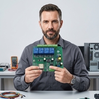 Module de relais à quatre canaux WIFI ESP8266 de développement secondaire avec kit de carte de développement ESP-12F alimentation ca/cc