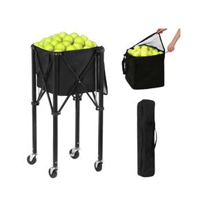 Opvouwbare Pickleball Tennisbalkar Met Wielen Tennisbaan Trainingsapparatuur Tennisbal Hopper Bal Mand Trolley - Product Image 1