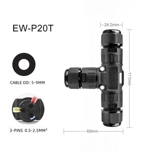 3 דרך 3 pin עמיד למים לנתק אוטומטי חוט מתגלגל ip68 עמיד למים מחברים - Product Image 5