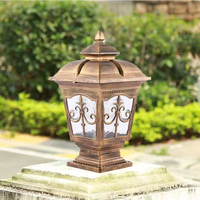 Lampes de colonne carrées en aluminium antique avec verre LED, étanches IP65, résistantes à la pluie, pour extérieur