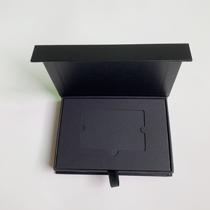 Black Matte Double Layer VIP Gift Card Box Luxury High Quality Card Box for Promotion