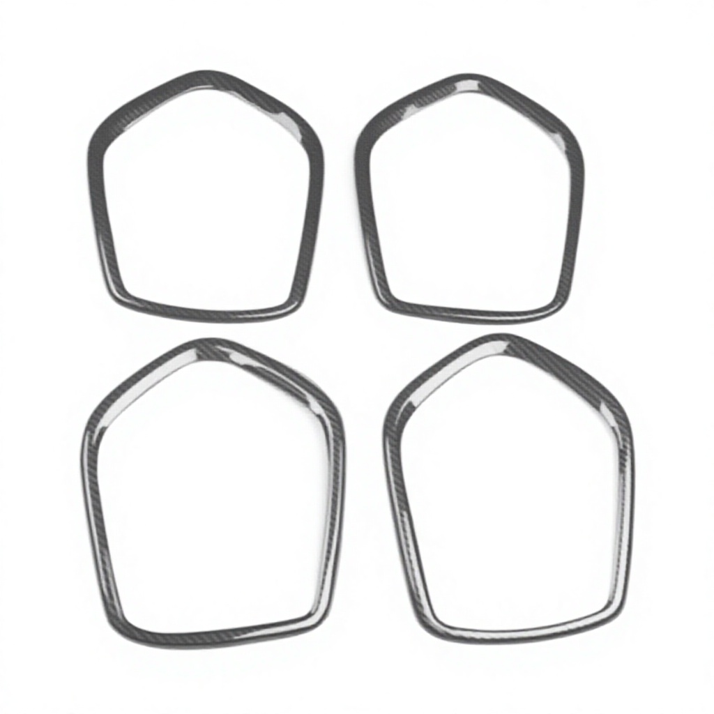 Grilles de haut-parleur 4 pièces, fibre de carbone noire, universelles gauche/droite