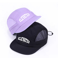 Casquette de camping d'été respirante et imperméable à 5 panneaux en nylon de haute qualité avec logo personnalisé imprimé