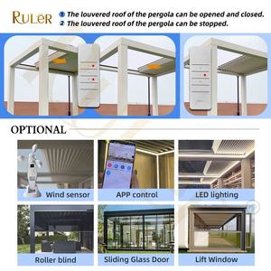 Proveedor de construcción de jardín, sistema de persiana motorizada, <span class=keywords><strong>piscina</strong></span> de resort, Gazebos impermeables para exteriores, pérgola de techo retráctil - Product Image 3