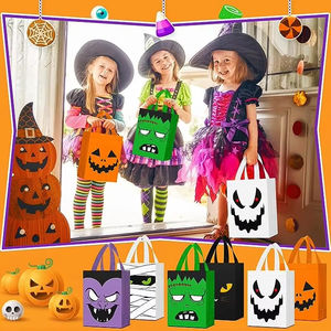 축제 할로윈 사탕 가방 맞춤형 인쇄 로고 보관 간식 선물 환경 친화적 인 부직포 선물 가방 - Product Image 4