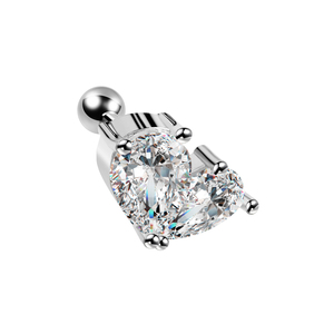 Bijoux <span class=keywords><strong>de</strong></span> <span class=keywords><strong>piercing</strong></span> pour oreilles en acier inoxydable poli haute brillance, vente en gros, <span class=keywords><strong>piercing</strong></span> tendance, clous d'<span class=keywords><strong>oreille</strong></span> en zircon en forme <span class=keywords><strong>de</strong></span> cœur - Product Image 1