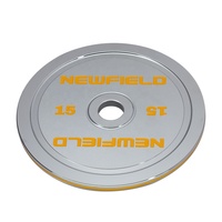 Disques de poids en acier chromé 15 kg, calibrés, avec traitement givré, boucle en silicone, trou de 2 pouces, pour entraînement en salle de sport