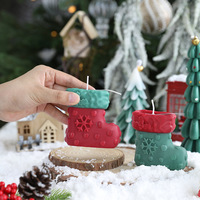 Handgefertigte Schneestiefel-förmige Aroma-Sojawachskerze Kreative Niedliche Duftkerzen Heimdekoration Weihnachtsgeschenk