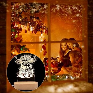 High Quality <b>Acrylic</b> Material Custom Christmas 3D Design Pattern Wooden Base LED Night Light DIY Writing <b>Board</b> Customized Color - Product Image 6