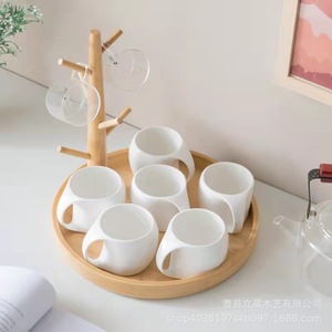 Portavasos de Bambú con Diseño de Rama de Árbol, Estante de Almacenamiento de 3 Niveles que Ahorra Espacio para Sala de Estar o Comedor - Product Image 3