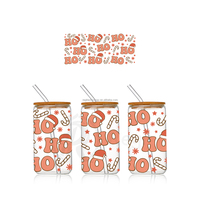 Vaso de plástico de dibujos animados de 16oz, tapas impermeables lavables, 99999 + listo para enviar UV para transferencias de envoltura de taza DTF, tapas de 16oz para vidrio