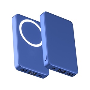5000mah 10000mah Mini Magnetic Wireless Power Bank Bunter Magnet Wireless Ladegerät Power bank Weiß ABS Kunden spezifischer Logo-Druck - Product Image 1