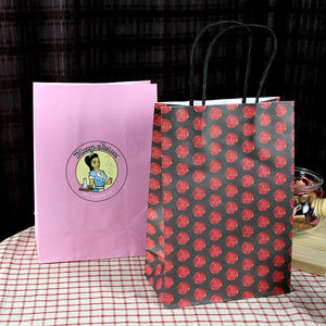 Impreso Emballage Sacchetti <span class=keywords><strong>Carta</strong></span> Boutique Compras Entrega de alimentos Sacar bolsas de papel con asas - Product Image 6