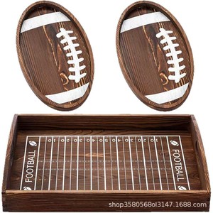 Plateau de service en bois Autonomy pour le football, 12x18 pouces, plateau décoratif pour les collations des jours de match - Product Image 5
