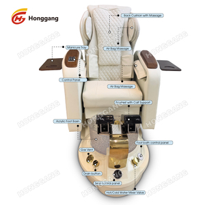Promoção Cadeira de Pedicure para <span class=keywords><strong>Spa</strong></span> de Pés, Equipamento para Salão de Beleza com Encosto Alto, Massagem Elétrica de Luxo e Bomba de Drenagem - Product Image 6