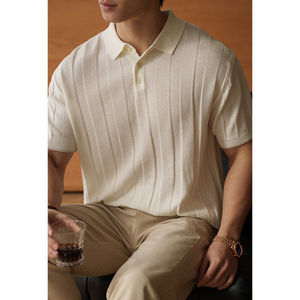 Chemises polo en tricot léger pour hommes, respirantes, décontractées, style streetwear, personnalisables avec logo, t-shirt polo pour hommes - Product Image 4