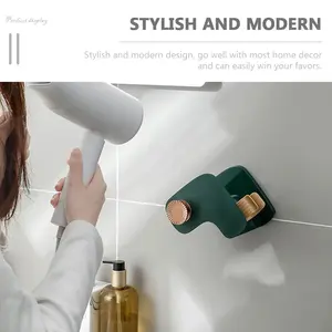 Support mural pour sèche-cheveux, organisateur de salle de bain, économiseur d'espace, auto-adhésif, design moderne, solution de rangement pour sèche-cheveux - Product Image 5