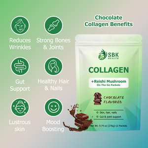 Poudre de chocolat aromatisée au champignon Reishi la plus vendue pour améliorer l'humeur, poudre de collagène pure pour la croissance des cheveux, des ongles forts et une peau éclatante - Product Image 3