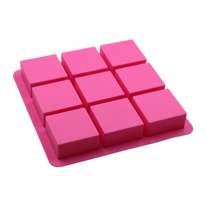 Handmade Tự Làm BPA Free 9 Khoang 6X6CM Vuông Hình Dạng <span class=keywords><strong>Silicone</strong></span> Xà Phòng Làm Khuôn - Product Image 1