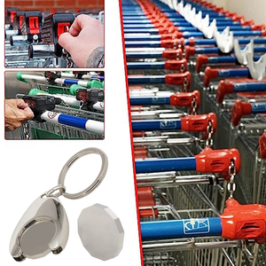 Bán Hot Home khuyến mãi tùy chỉnh vòng chìa khóa Keyring siêu thị Token Keychain mua sắm Xe đẩy đồng xu - Product Image 2