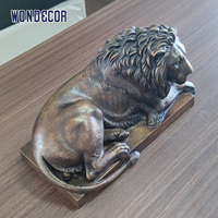 Wondecor Grande Leão Escultura de Bronze de Bronze do Metal ao ar livre Vida Tamanho Estátua Do Leão para o Portão