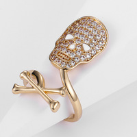 Nouvelle arrivée 18k plaqué or charme clou anneau personnalisé laiton zircon papillon anneau pour les femmes