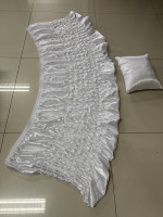 Ensemble de literie de cercueil en satin matelassé de qualité supérieure, doux et brillant, avec oreiller, pour fournitures d'agences funéraires