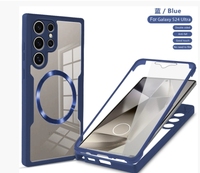 Coque de téléphone magnétique transparente double face 360° en PET+PC pour Samsung Galaxy S26 Ultra S25U iPhone 17 Pro Max, protections arrière A17