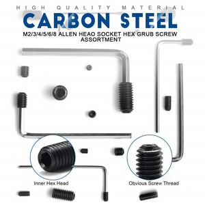 Juego de tornillos Allen Grub de grado 12.9, M2 M3 M4 M5 M6, tornillos hexagonales de acero, óxido negro, kit de tornillos métricos DIN - Product Image 4