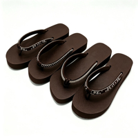 Sandales compensées en EVA personnalisées pour femmes avec strass, plateforme de 4,5 cm, confortables, tendance, pour l'été, la plage, décontractées, à porter au quotidien