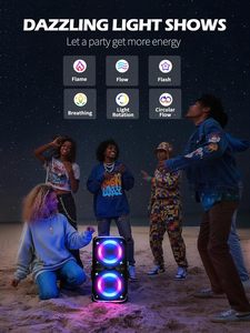 ระบบเสียงกลางแจ้งสำหรับงานปาร์ตี้ 240W ลำโพงเสียงดัง IPX4 กันน้ำ แบตเตอรี่ใช้งานได้ 15 ชั่วโมง เชื่อมต่อแบบ TWS บลูทูธ 5.3 ไร้สาย - Product Image 4