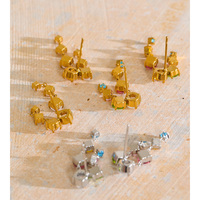 Boucles d'oreilles pendantes JINYOU 9056 tendance en acier inoxydable plaqué or 18K PVD avec zircon cubique coloré pour femmes
