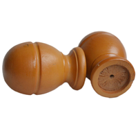 Remates de madera para barra de cortina de 28 mm, remates decorativos de madera en forma de bola, color marrón amarillo, tapas decorativas.