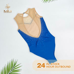 Seragam <span class=keywords><strong>leotard</strong></span> seragam latihan senam wanita kustom anak-anak dibuat dari sutra dengan berlian imitasi dan Logo kustom - Product Image 2